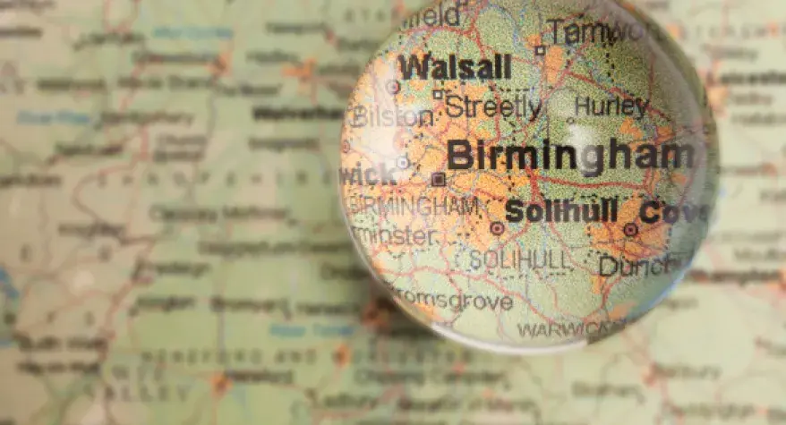 Map of Birmingham region of the UK  Blog: Electrician Near Me by A Bathe Electrics, Birmingham